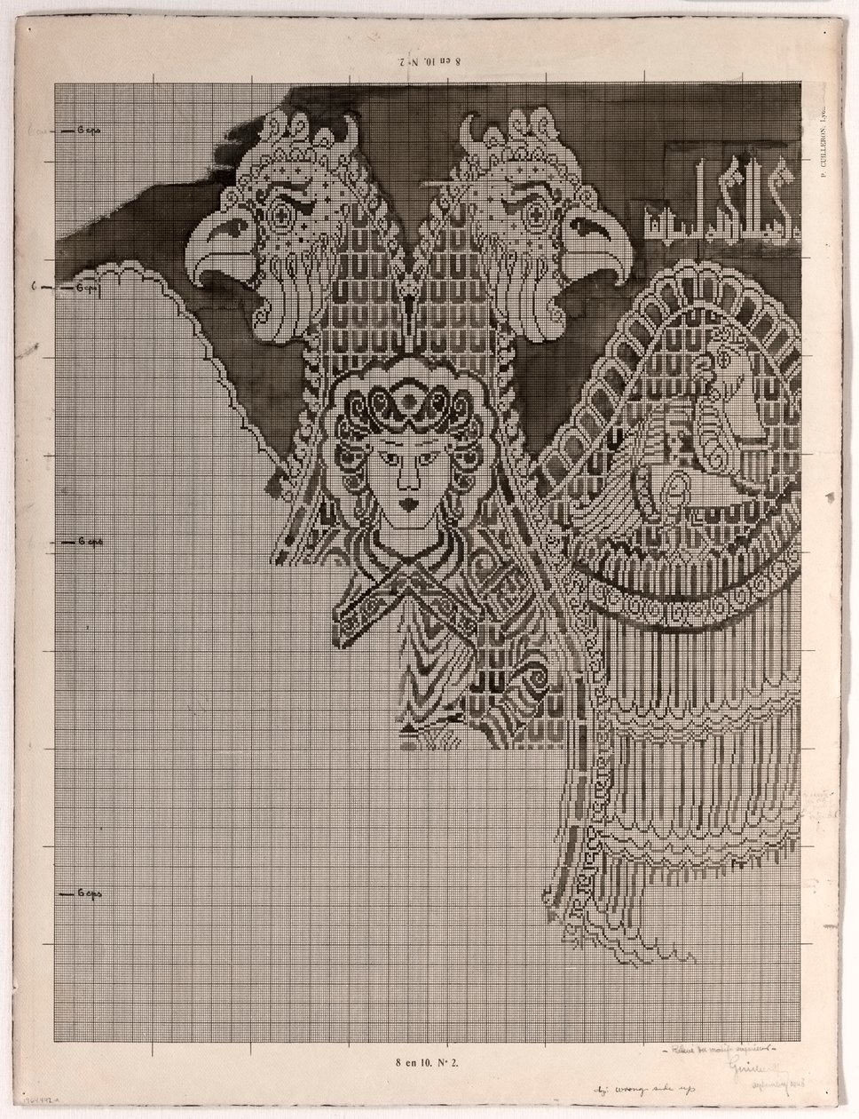 Desenho esquemático da seda de Buyid (1962.264) de Félix Guichert