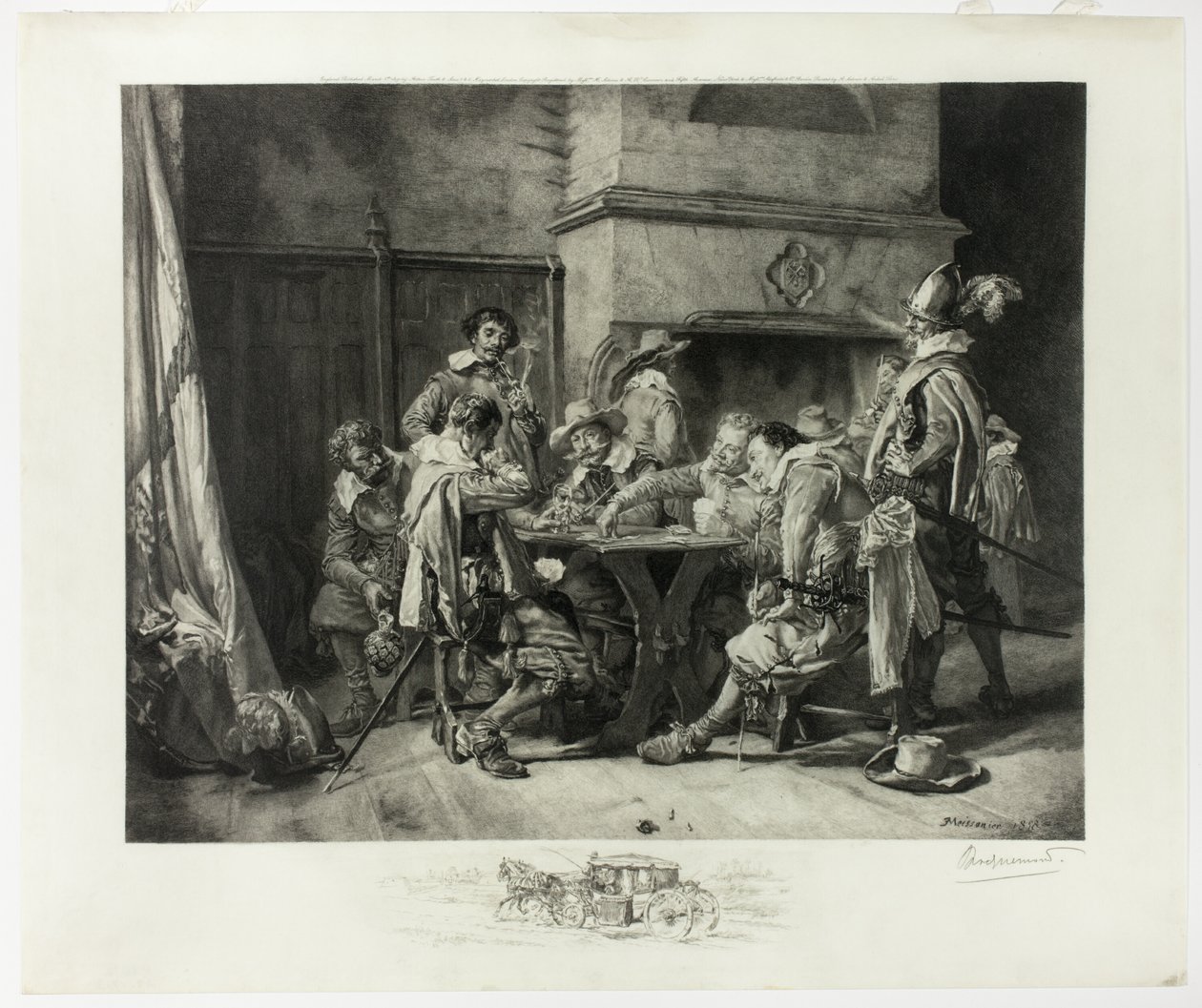 Partie perdue (Cartas de jogar dos soldados) de Félix Henri Bracquemond