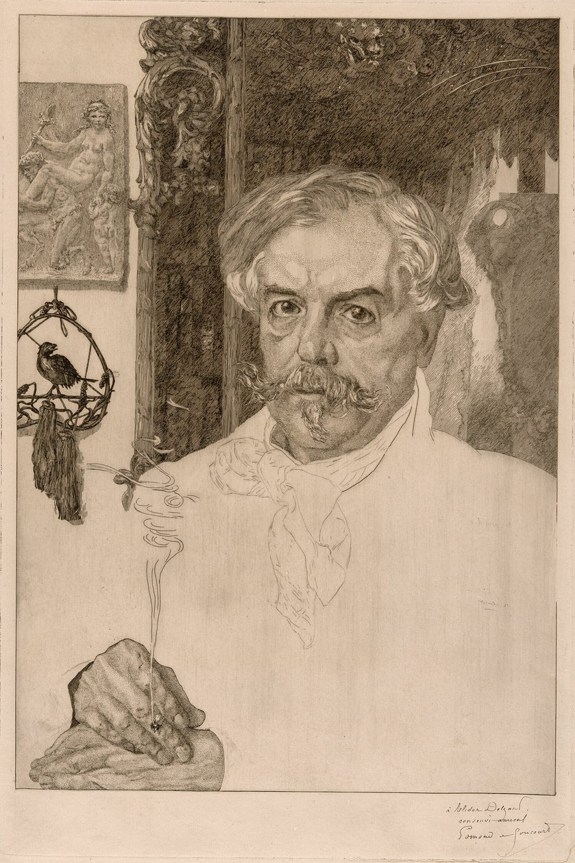 Retrato de Edmond de Goncourt de Félix Henri Bracquemond