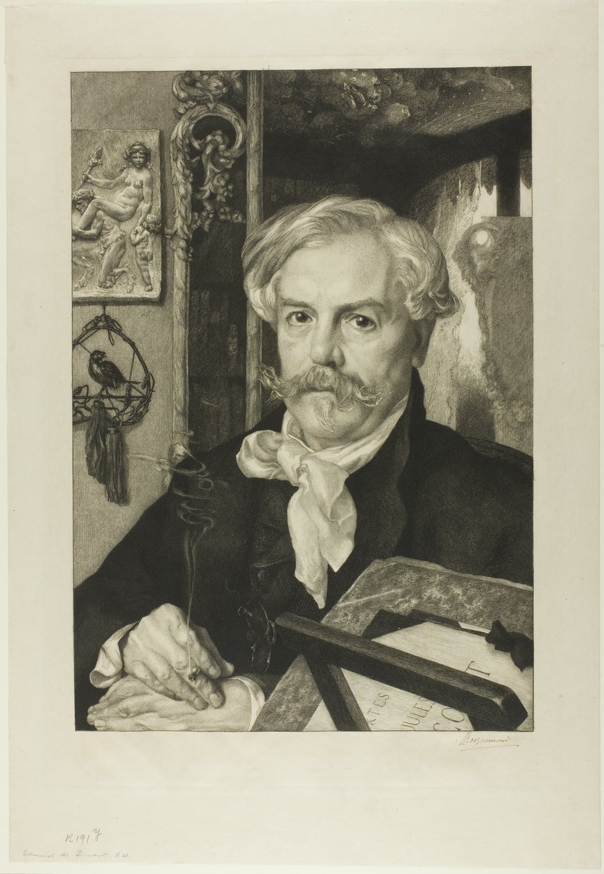 Retrato de Edmond de Goncourt de Félix Henri Bracquemond