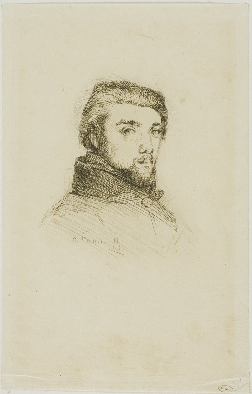 Retrato de Fantin-Latour de Félix Henri Bracquemond