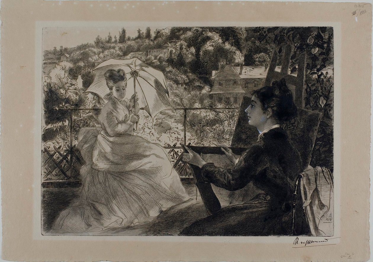O terraço da Villa Brancas de Félix Henri Bracquemond