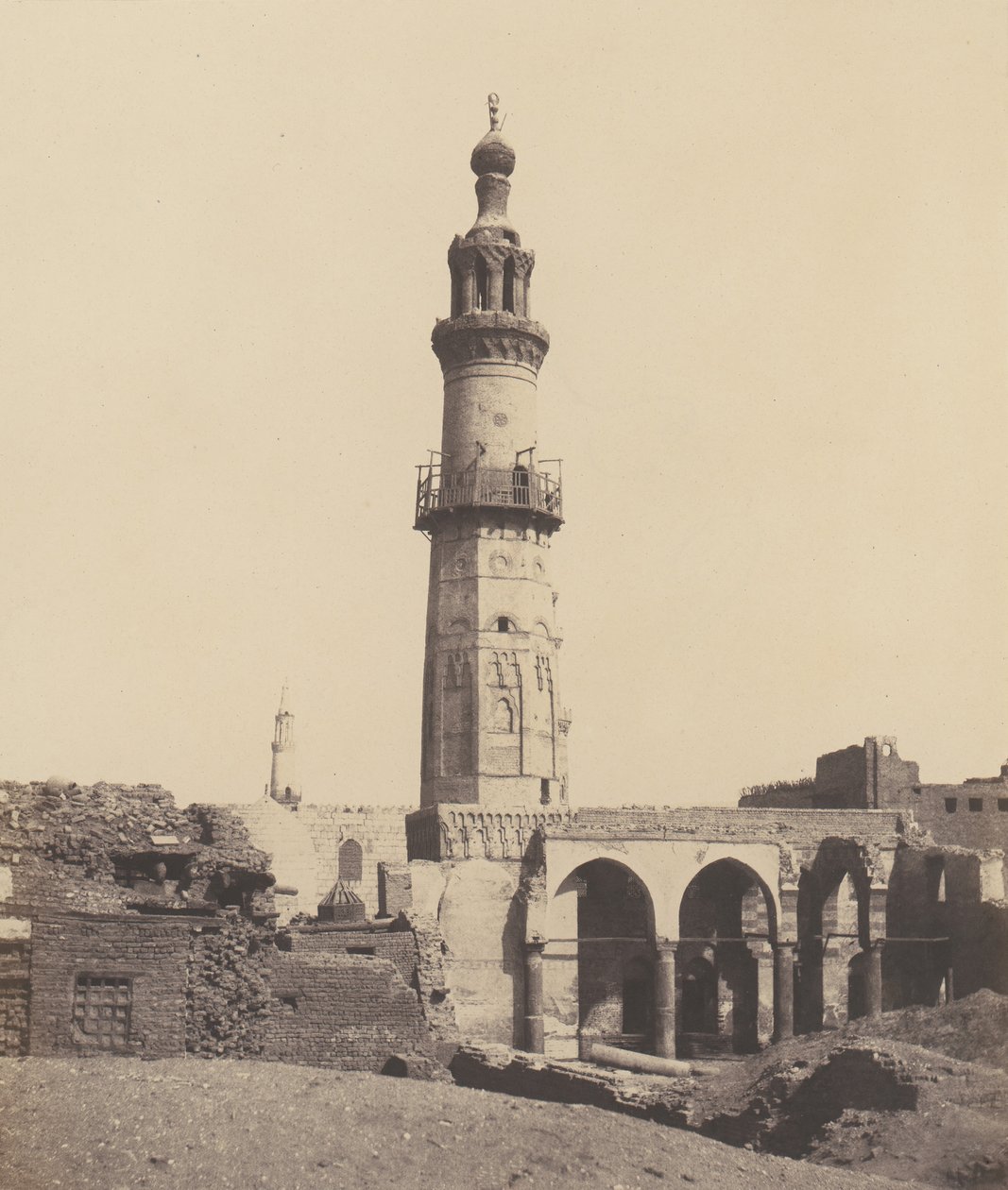 Djirdjeh, Mesquita em Ruínas à Beira do Nilo, 1851-52, impressa em 1853-54. de Félix Teynard