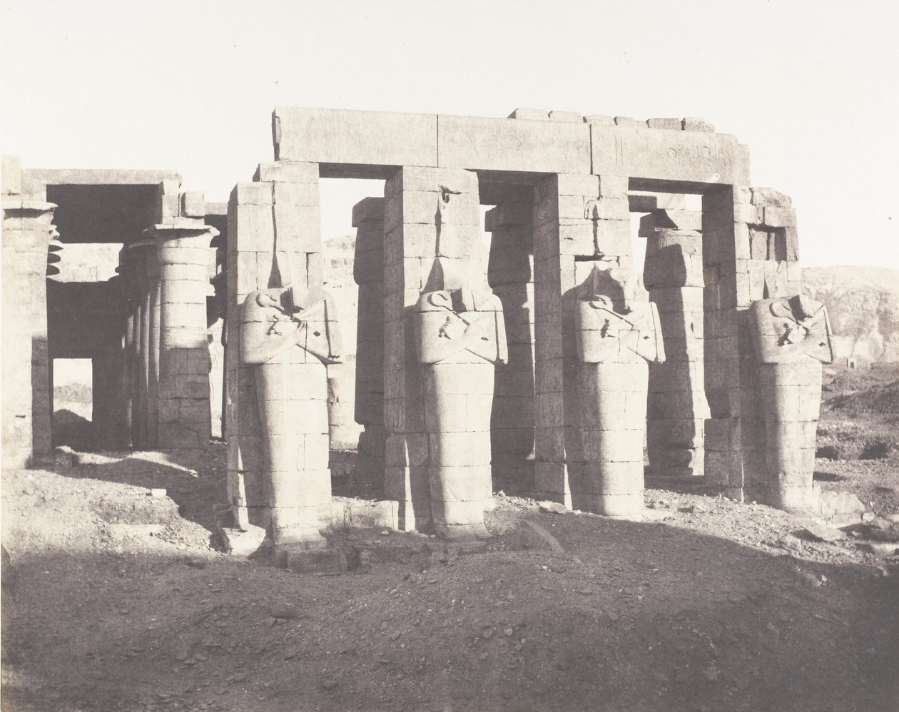 Gournah Tebas, Palais Dit le Memnonium, 1851-52, impresso em 1853-54. de Félix Teynard