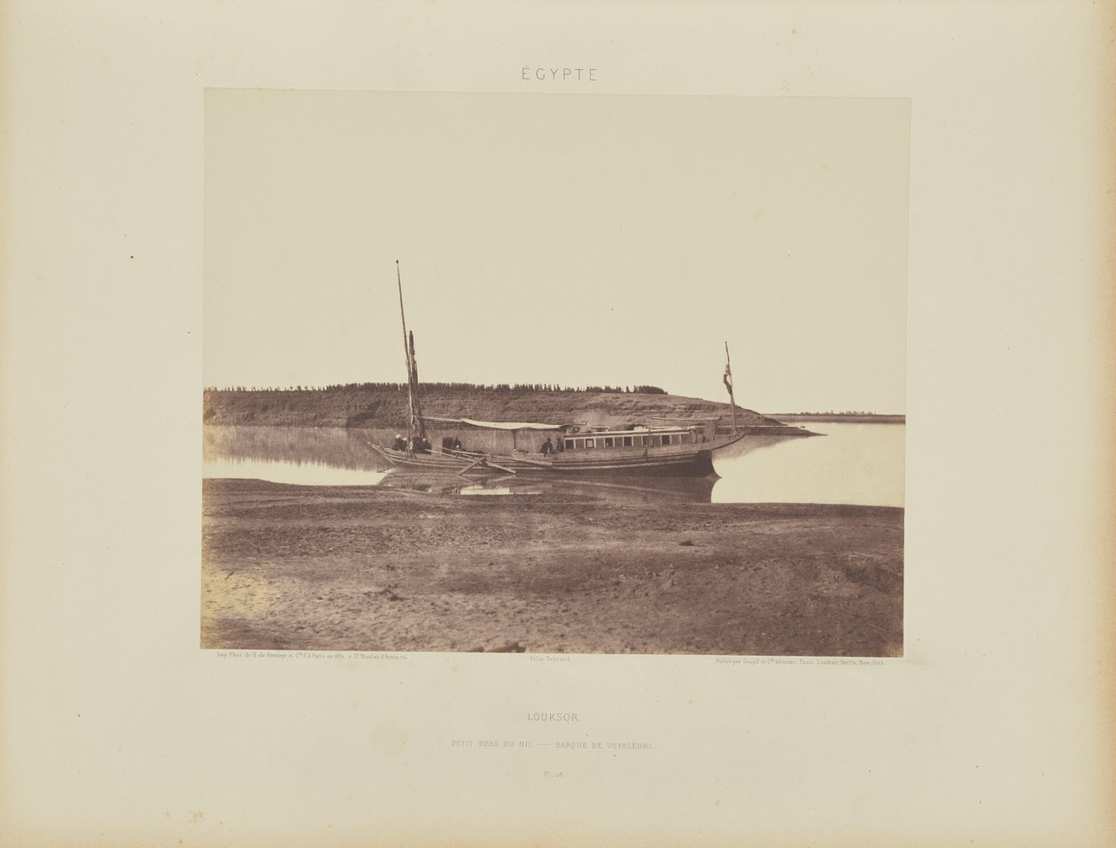 Louksor. Braço pequeno do Nilo - Barque de Voyageurs de Félix Teynard