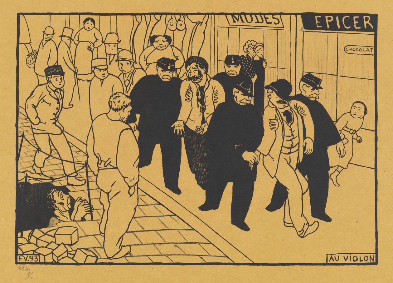 Au Violon Fora do Jarro, 1893. de Félix Vallotton