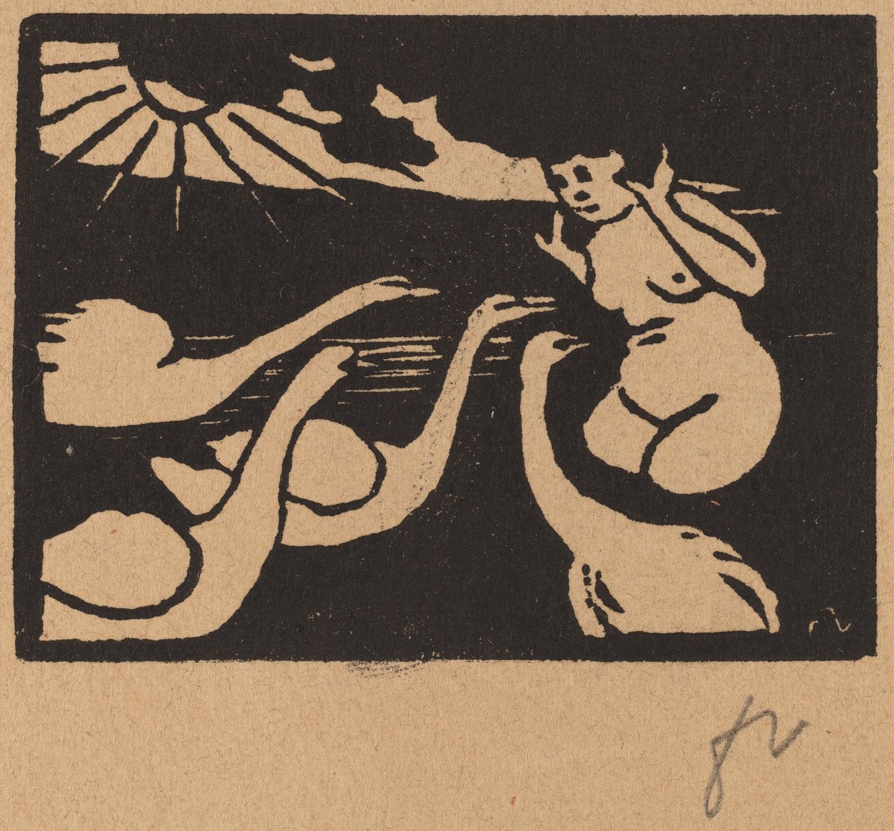 Banhista com cisnes (La bagneuse aux cygnes) de Félix Vallotton