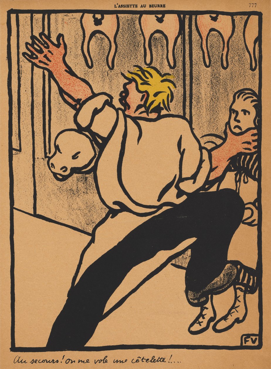 Crimes e Castigos XX, 777: Socorro! Minha costeleta está sendo roubada! de Félix Vallotton