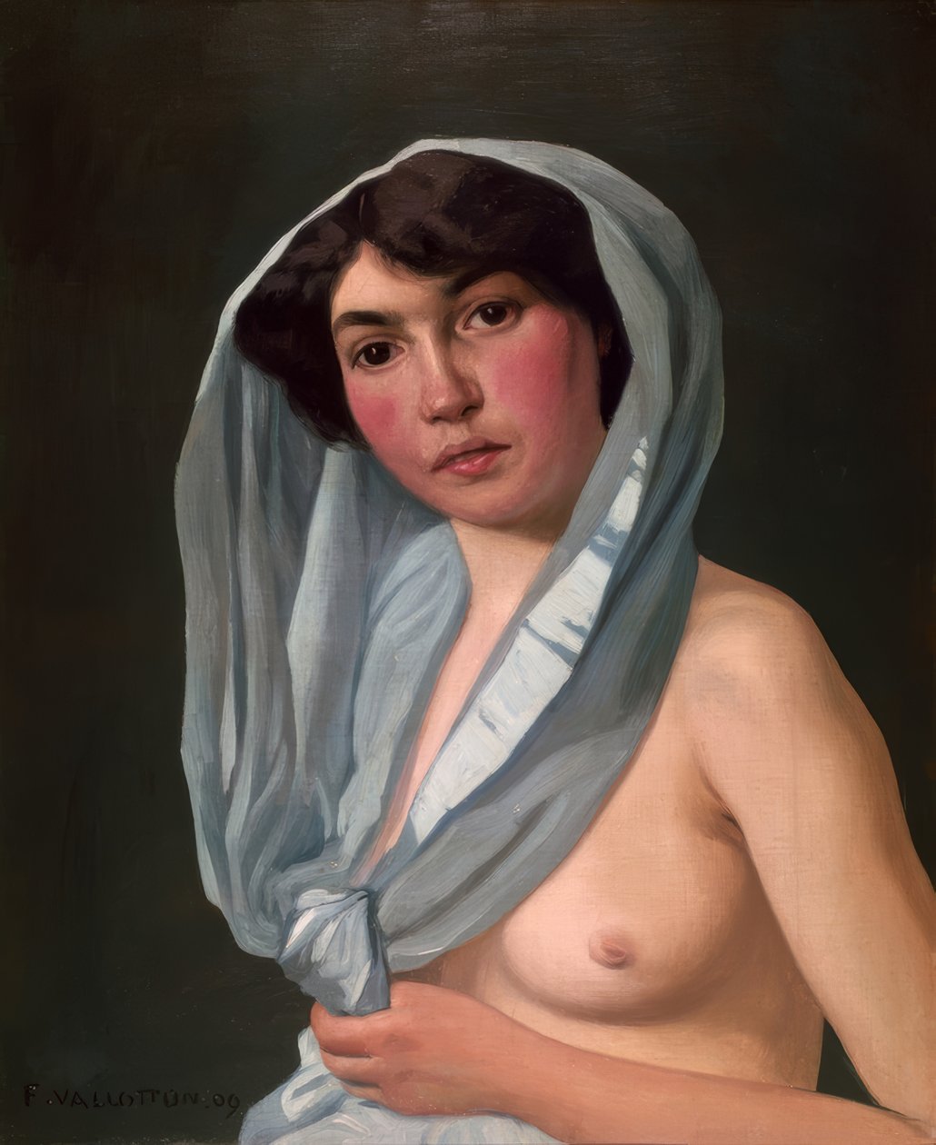 Mulher com lenço azul de Félix Vallotton