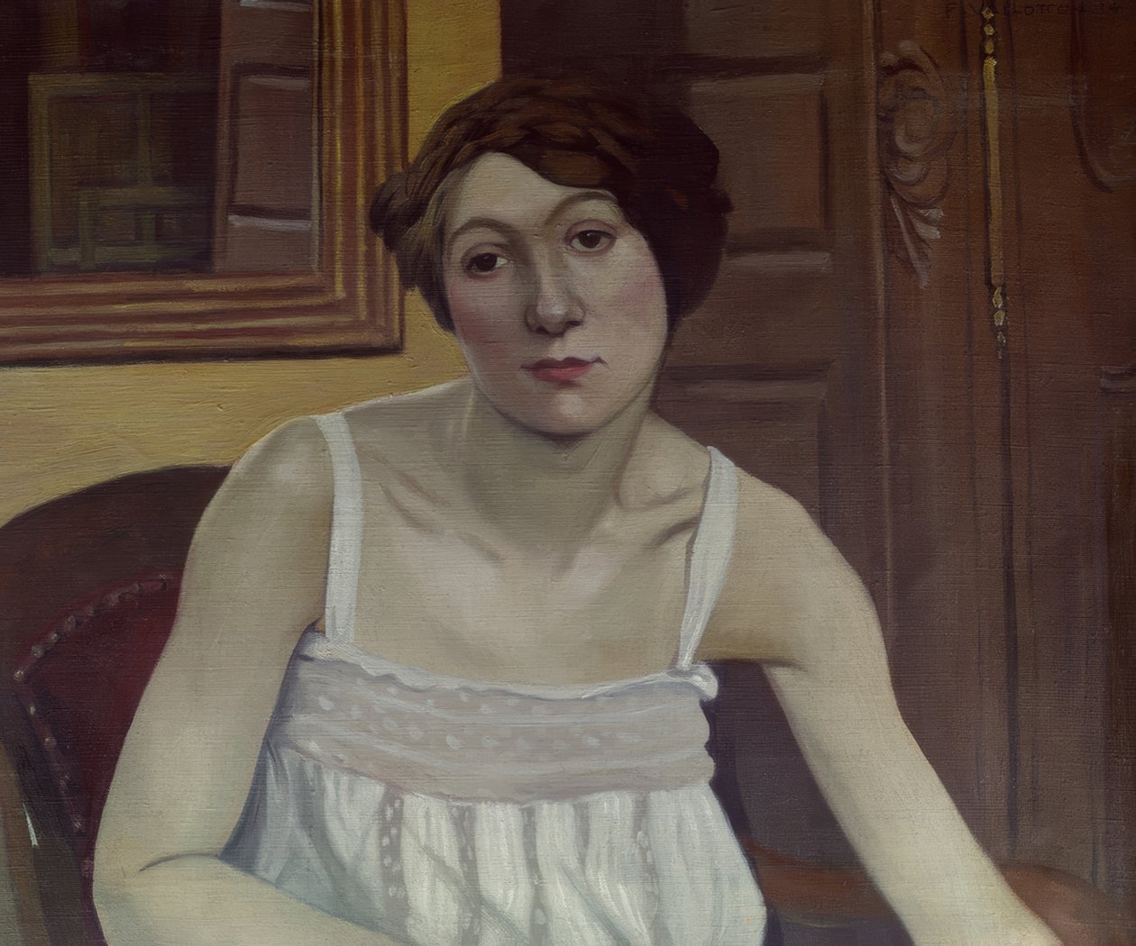 Retrato de uma mulher a meio comprimento de Félix Vallotton