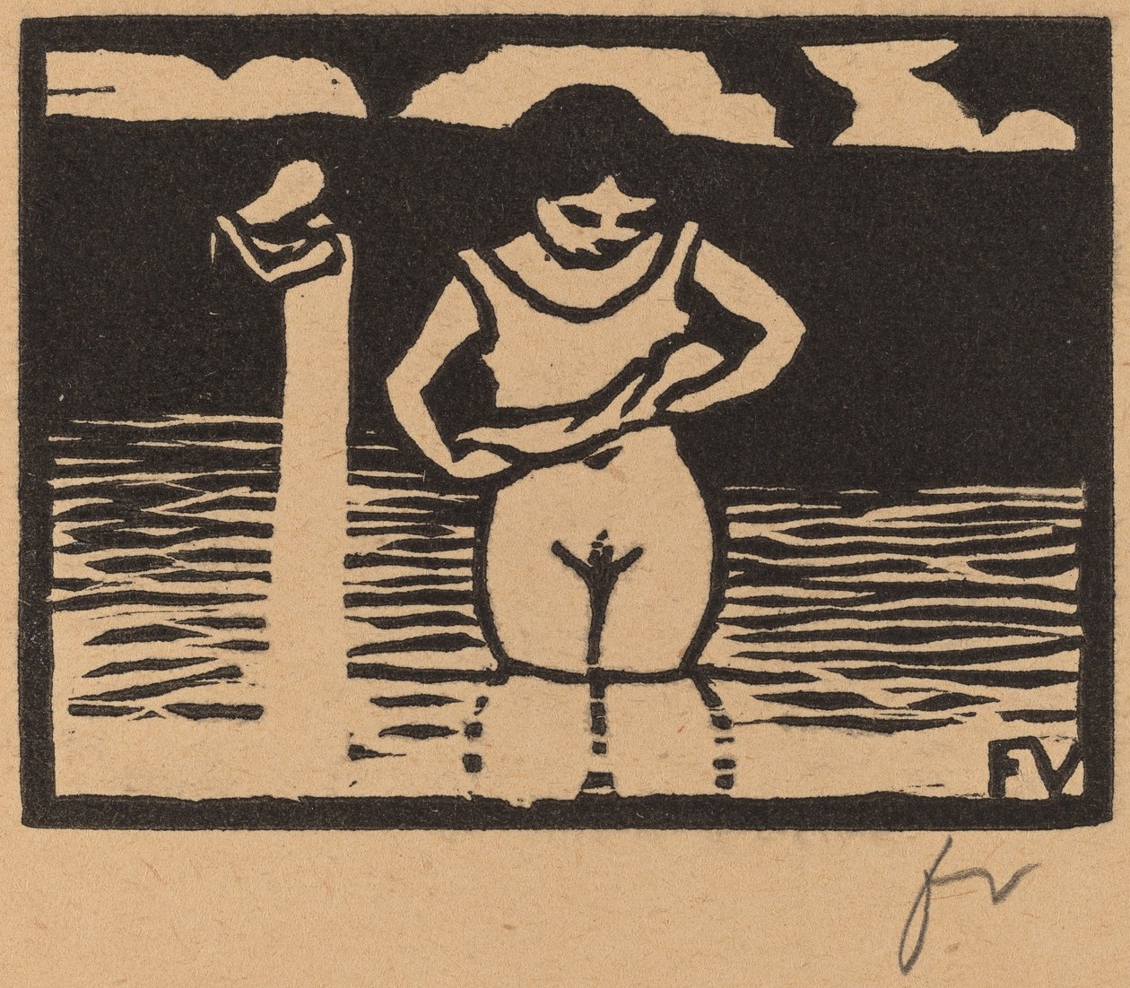 Girl Lifting Her Chemise (Fillette enlevant sa chemise) de Félix Vallotton