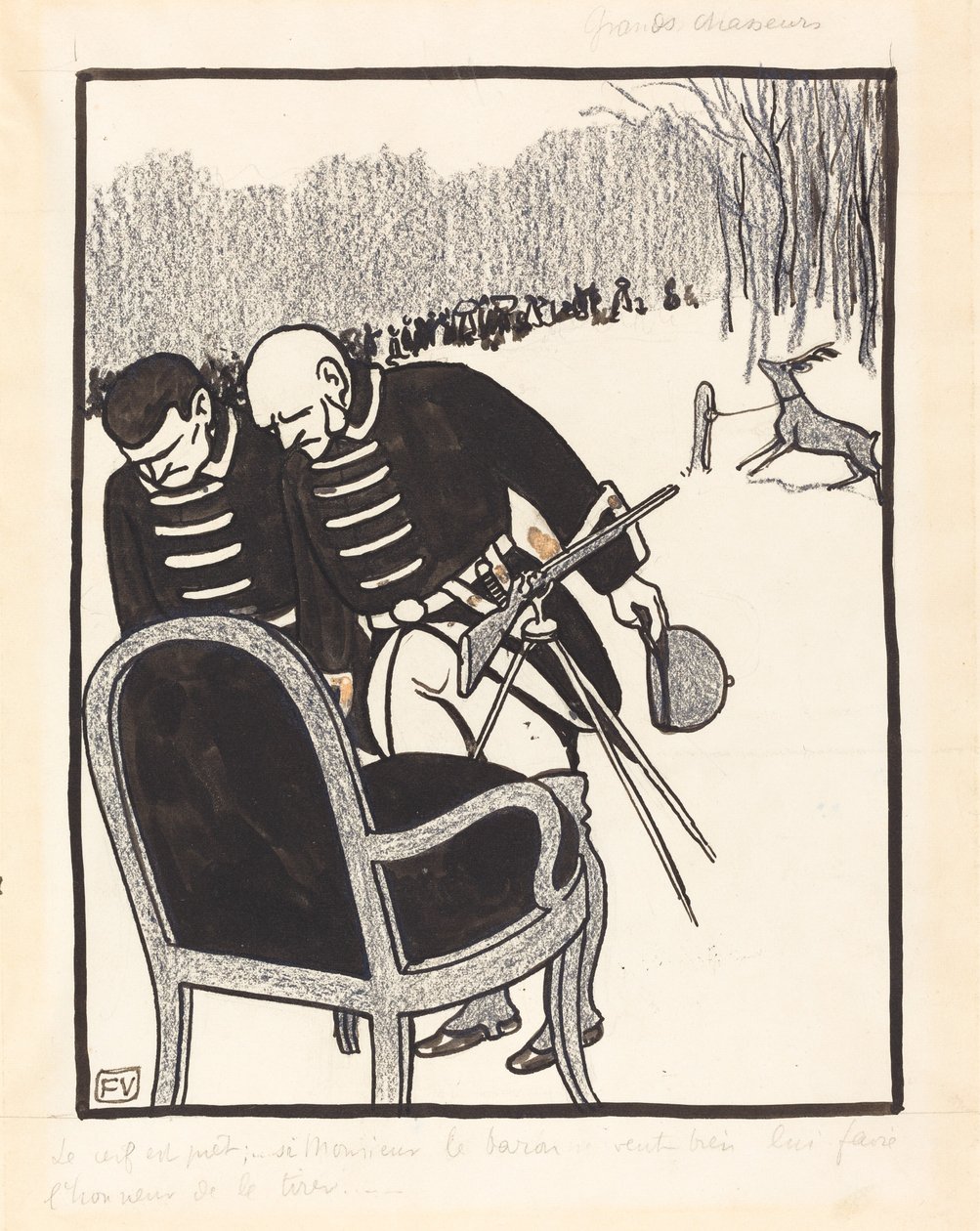 Grandes caçadores - O cervo está pronto, 1903. de Félix Vallotton