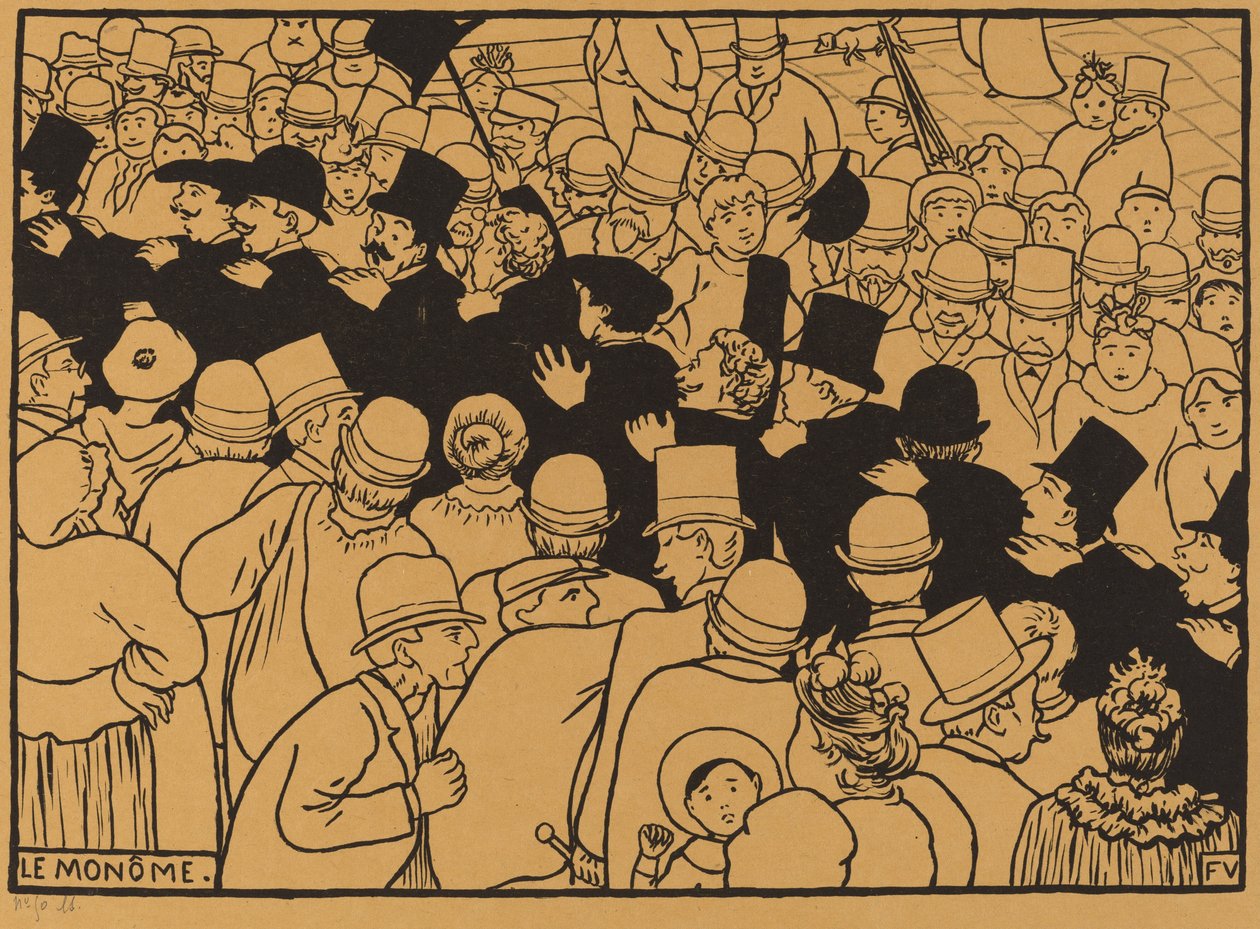 Le Monôme (desfilando pelas ruas em fila única) de Félix Vallotton