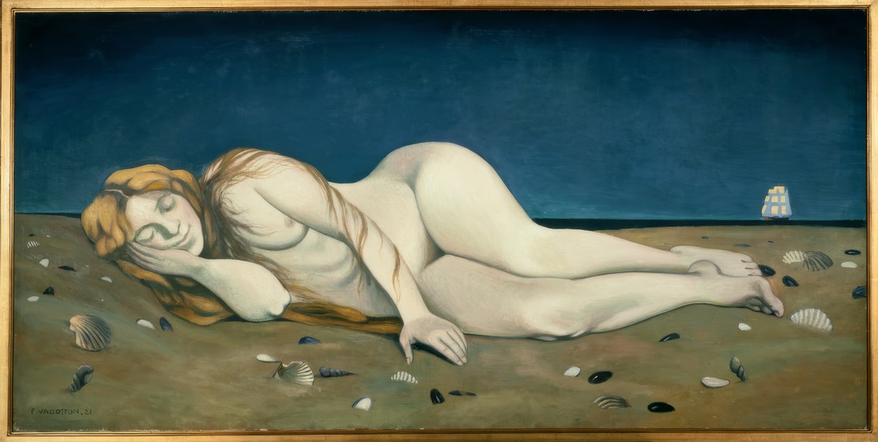 Banhista adormecido na areia de Félix Vallotton