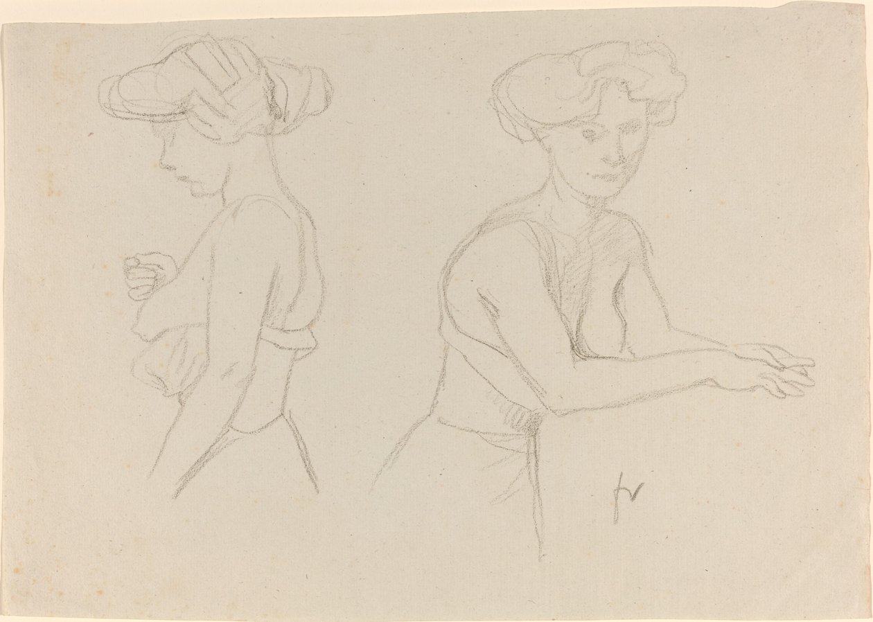 Dois estudos de uma mulher se vestindo de Félix Vallotton