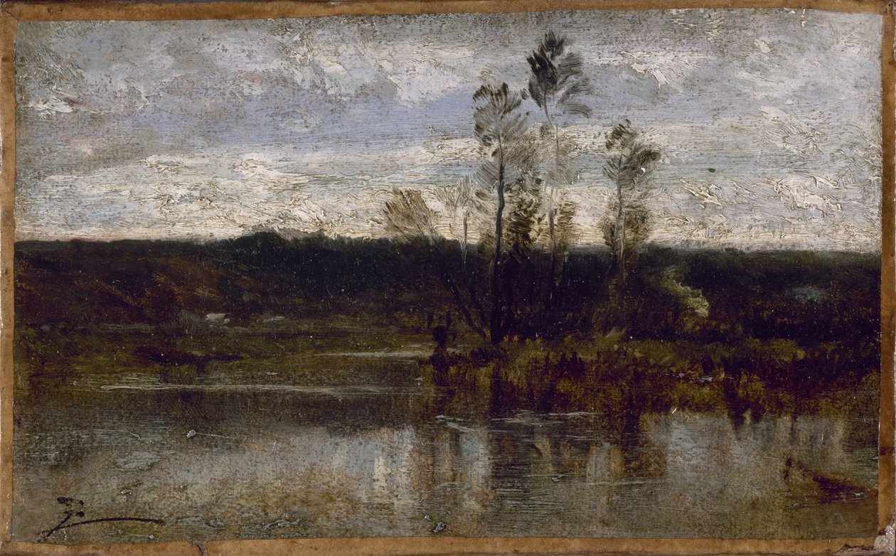 Riverside, entre 1850 e 1860 (óleo sobre papel sobre tela) de Félix Ziem