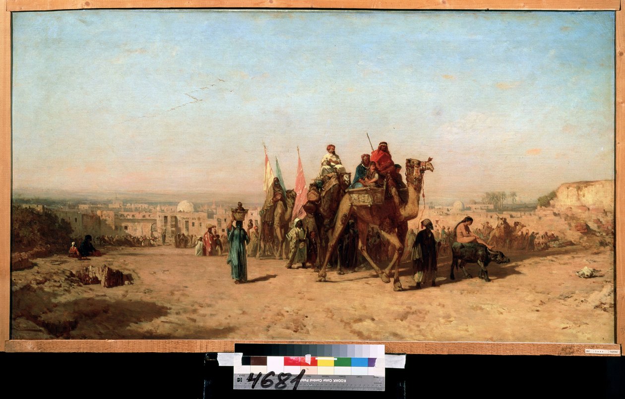 Caravana (Caravane). Pintura de Felix Francois Ziem (1821-1911). Óleo sobre tela, 79 x 145 cm de Félix Ziem