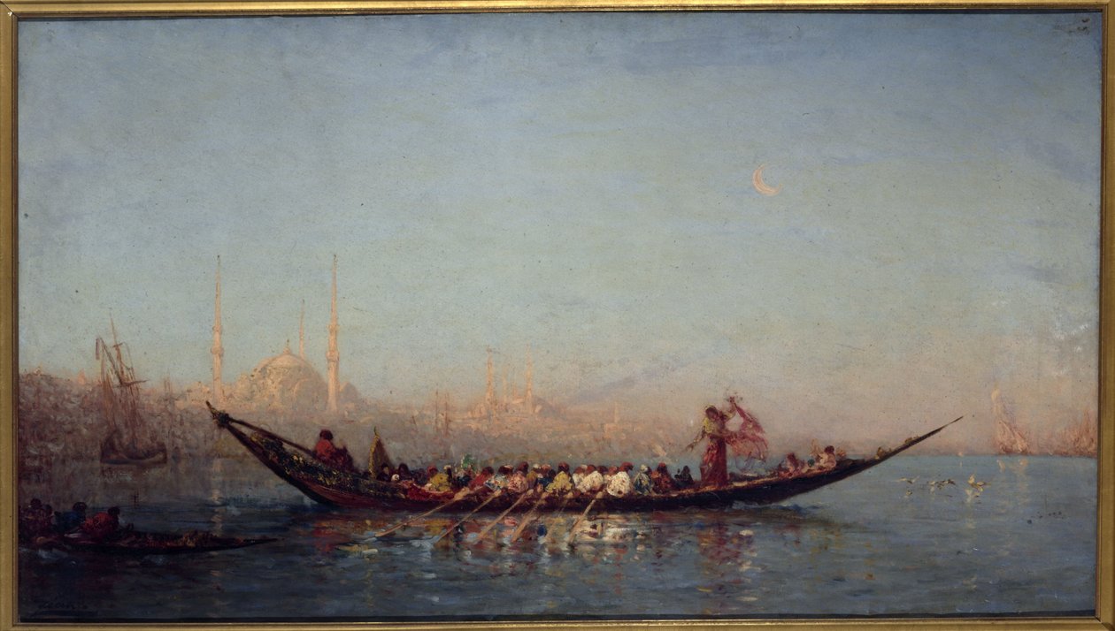 Constantinopla, a caïque da Sultana, entre 1880 e 1890 (óleo sobre tela) de Félix Ziem