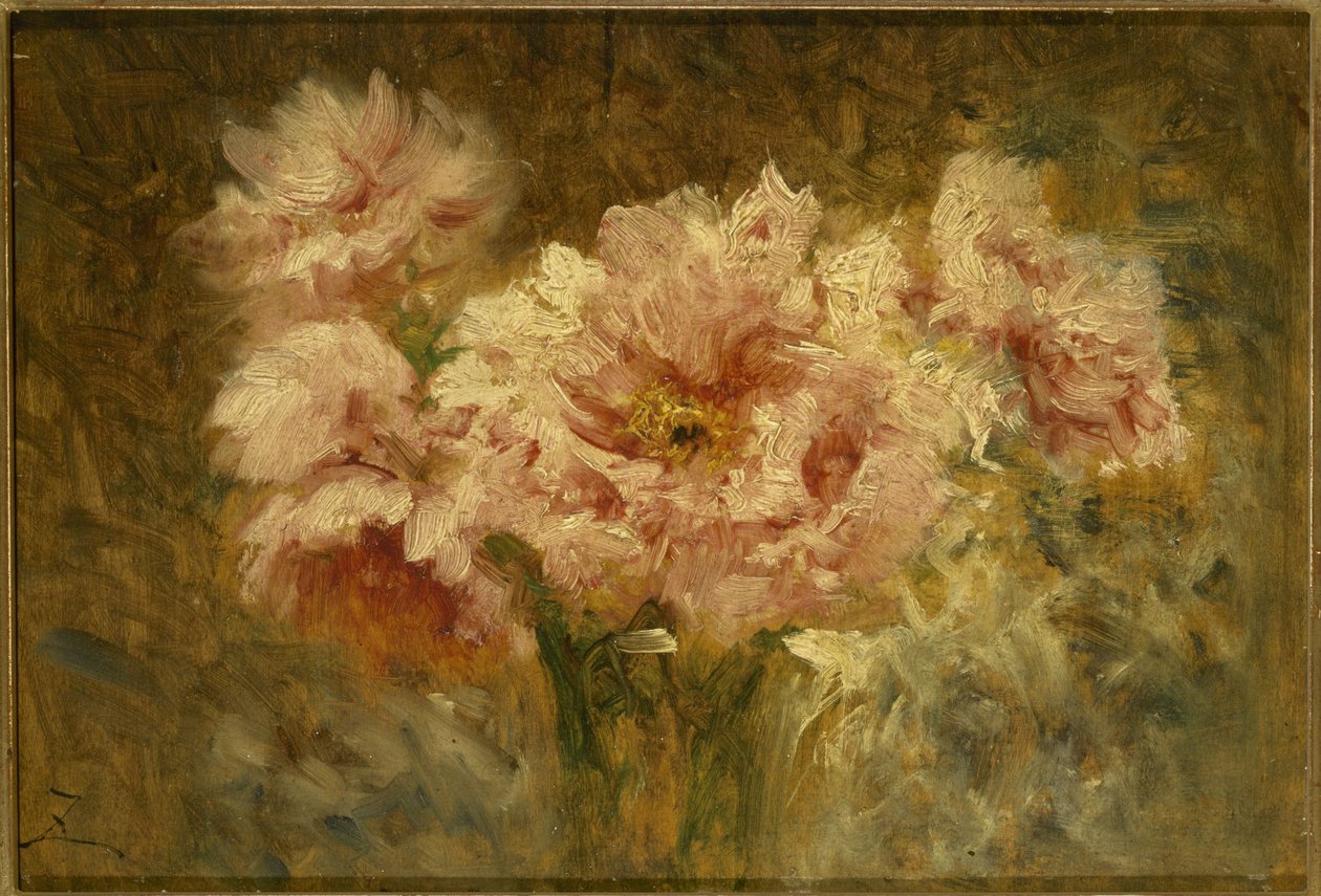 Flores, 2ª metade do século XIX (óleo sobre madeira) de Félix Ziem