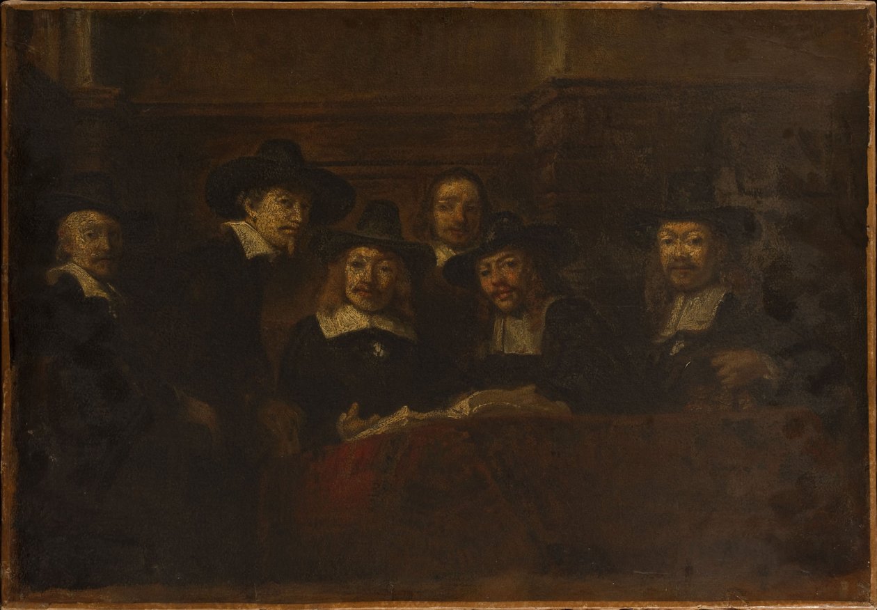 Les syndics des drapiers, cópia de Rembrandt, cerca de 1853 (óleo sobre tela) de Félix Ziem