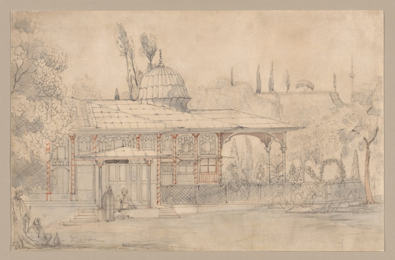 Pavilhão perto de uma mesquita (reto) de Félix Ziem