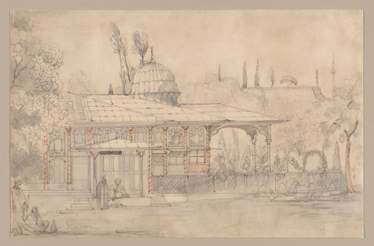 Pavilhão perto de uma mesquita, do século XIX. de Félix Ziem