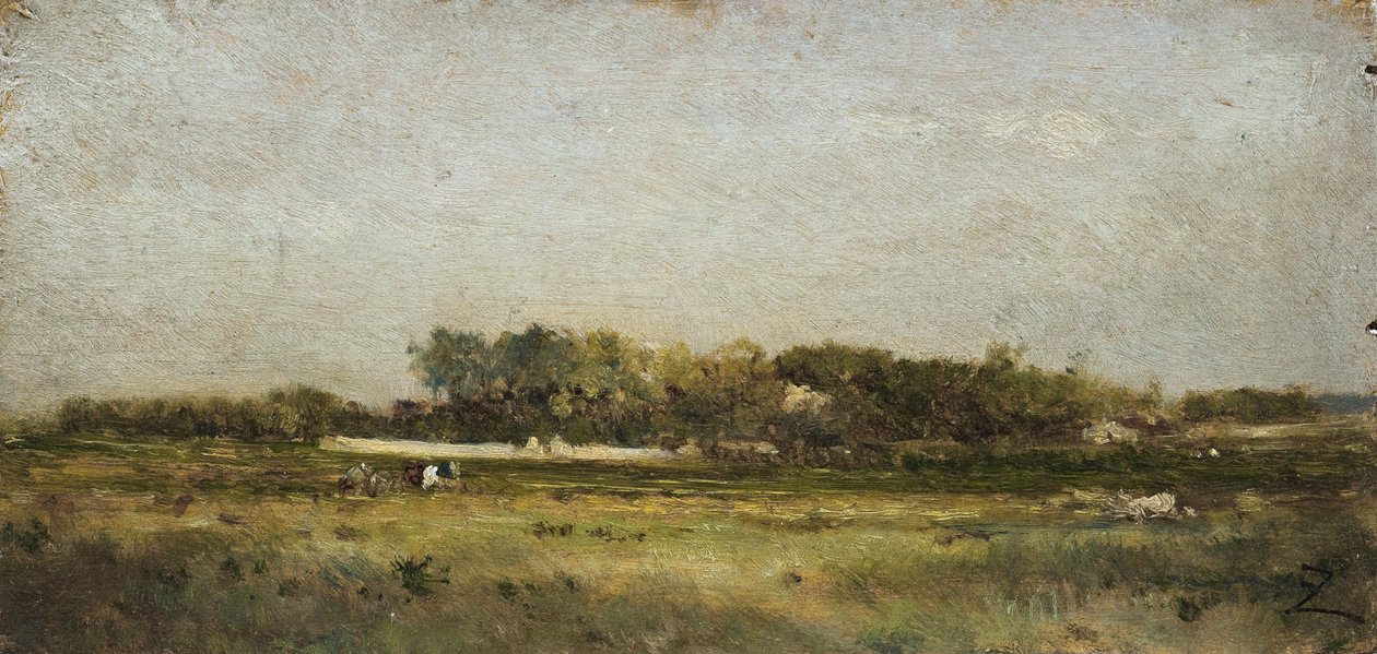 Saint-Ouen, 2ª metade do século XIX (óleo sobre madeira) de Félix Ziem