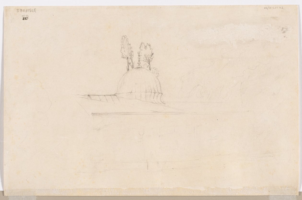Esboço para o pavilhão perto de uma mesquita, de 1800. de Félix Ziem