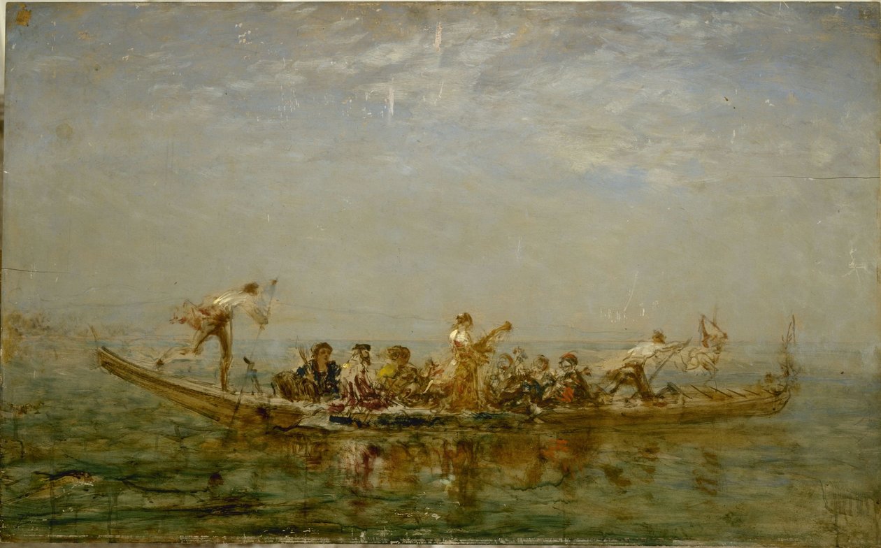 O caïque, entre 1880 e 1890 (óleo sobre madeira) de Félix Ziem