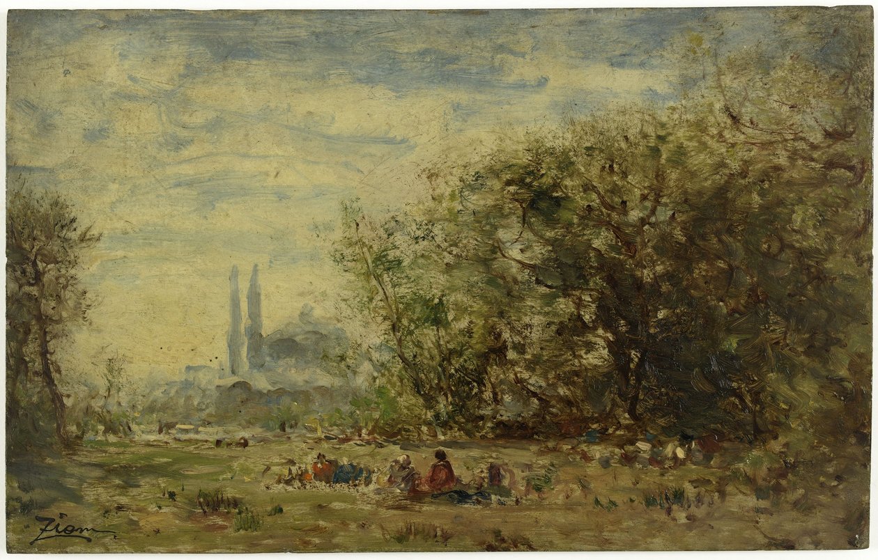 As águas doces da Ásia, perto de Constantinopla, entre 1880 e 1890 (óleo sobre madeira) de Félix Ziem