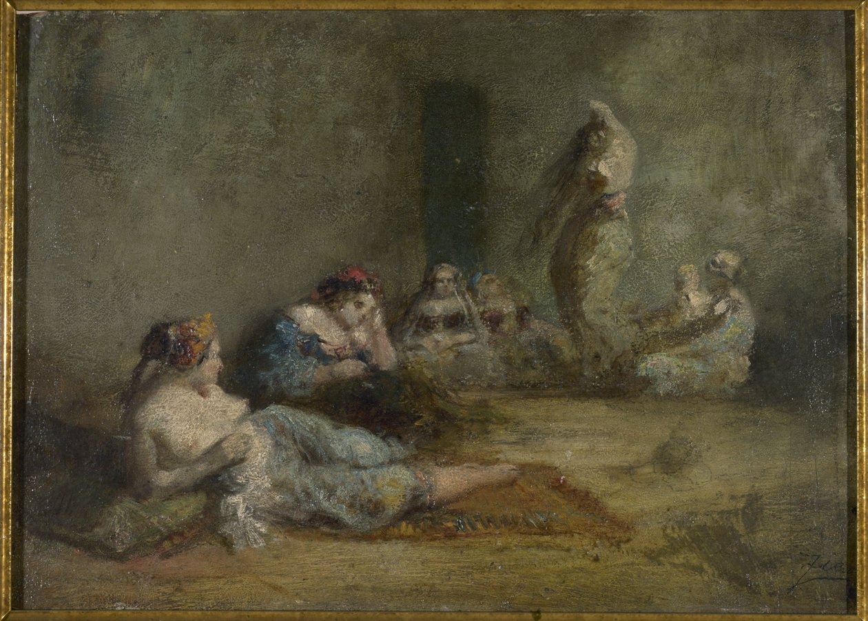 O harém, entre 1855 e 1856 (óleo sobre madeira) de Félix Ziem