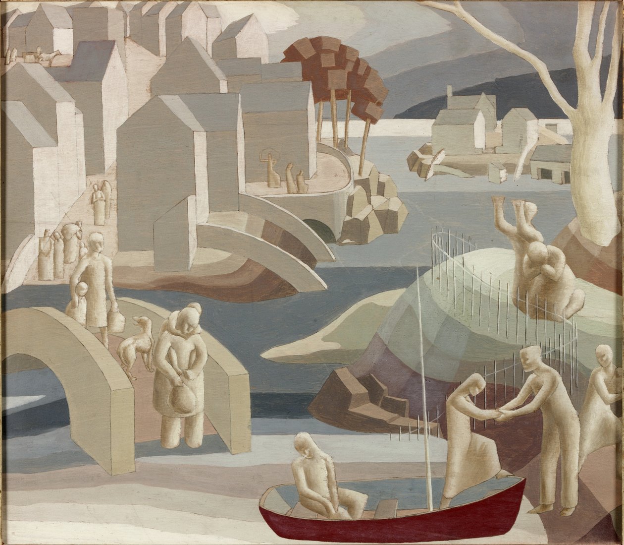 The Flood, c.1941 (óleo e lápis no painel) de Flora A. P. Glover
