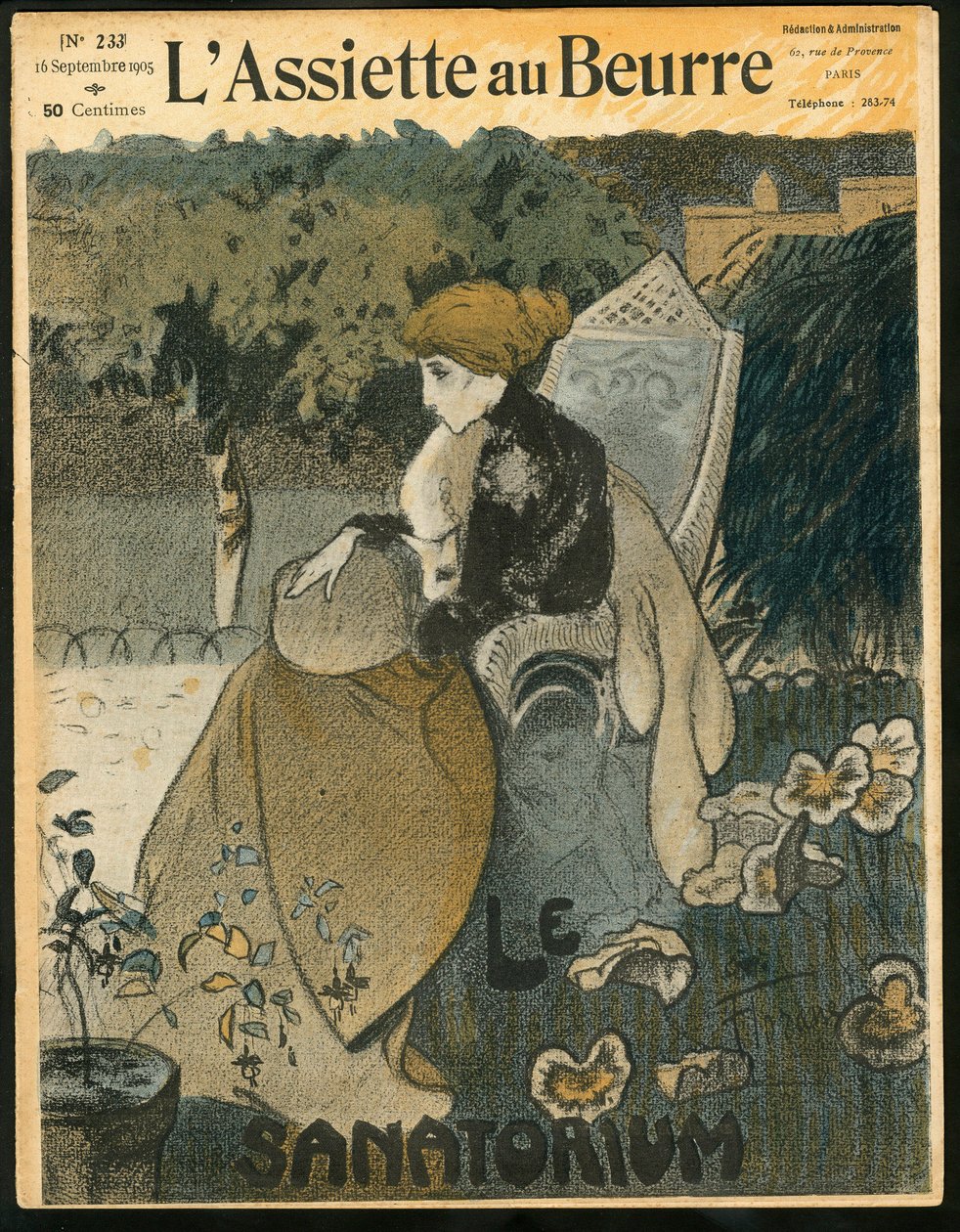 Capa de “” “L’Assiette au Beurre”””, número 233, Satírico em cores de Florane Florane