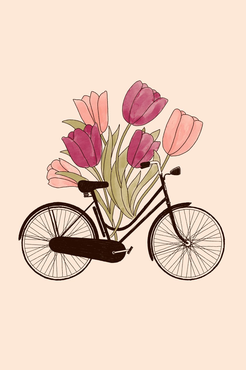Bicicleta e flor : Amesterdão, 2022 (digital) de Florent Bodart