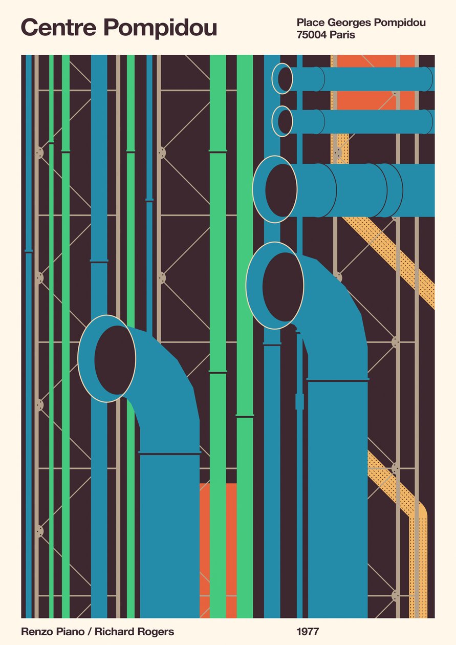 Centre Pompidou - Paris, 2020 (digital) de Florent Bodart