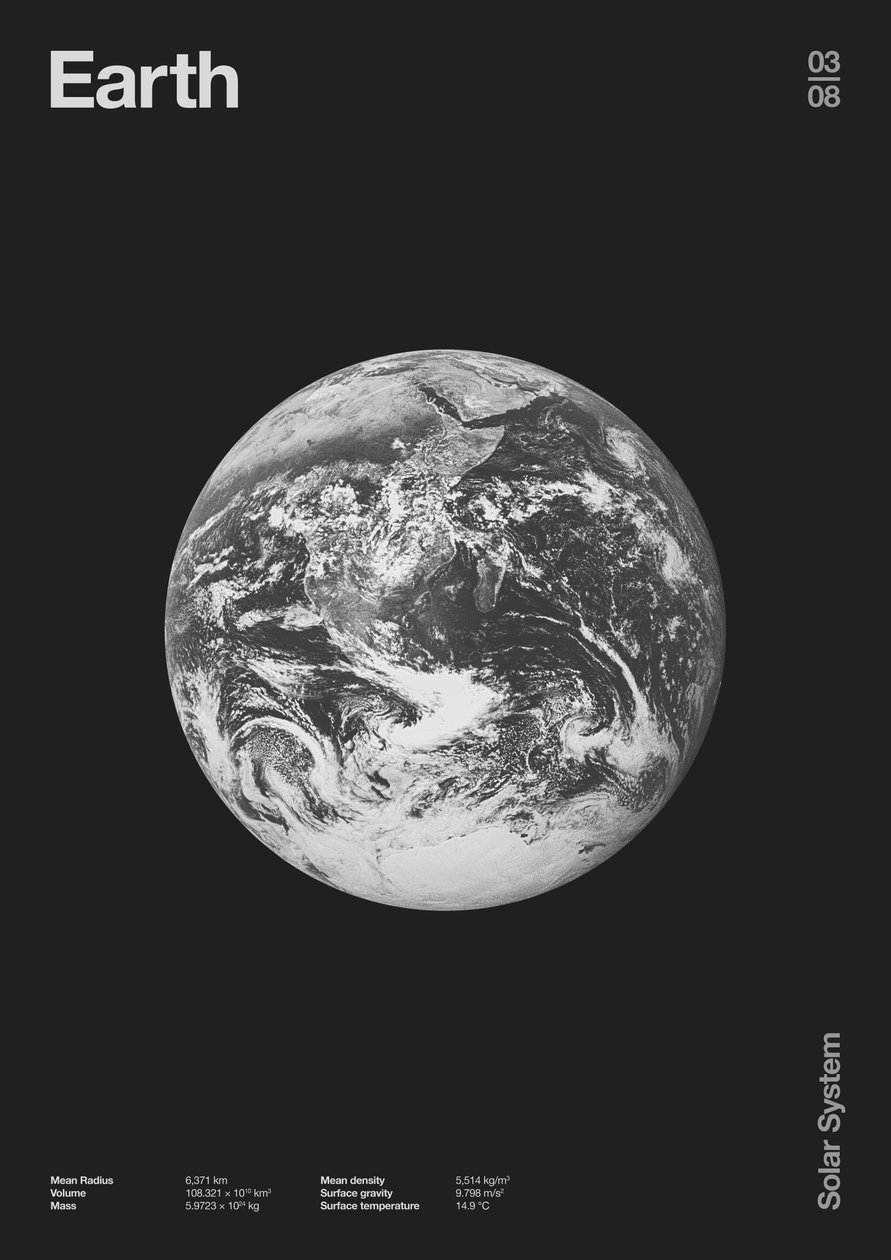 Terra : Minimal Planets Datas, 2023 (digital) de Florent Bodart