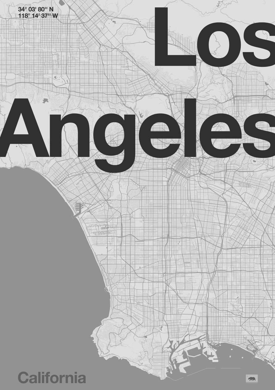 Mapa Mínimo de Los Angeles de Florent Bodart