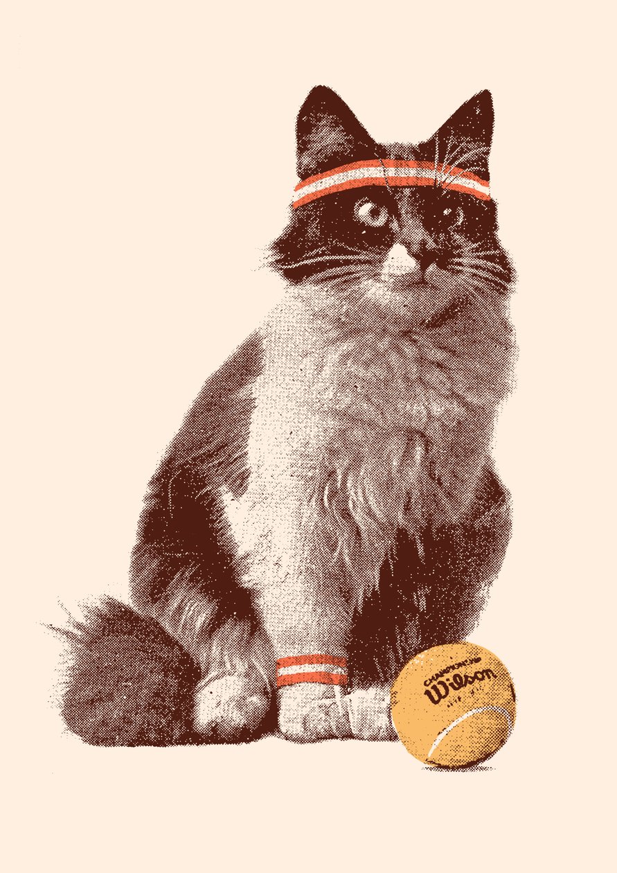 Tennis Cat, 2021 (digital) de Florent Bodart