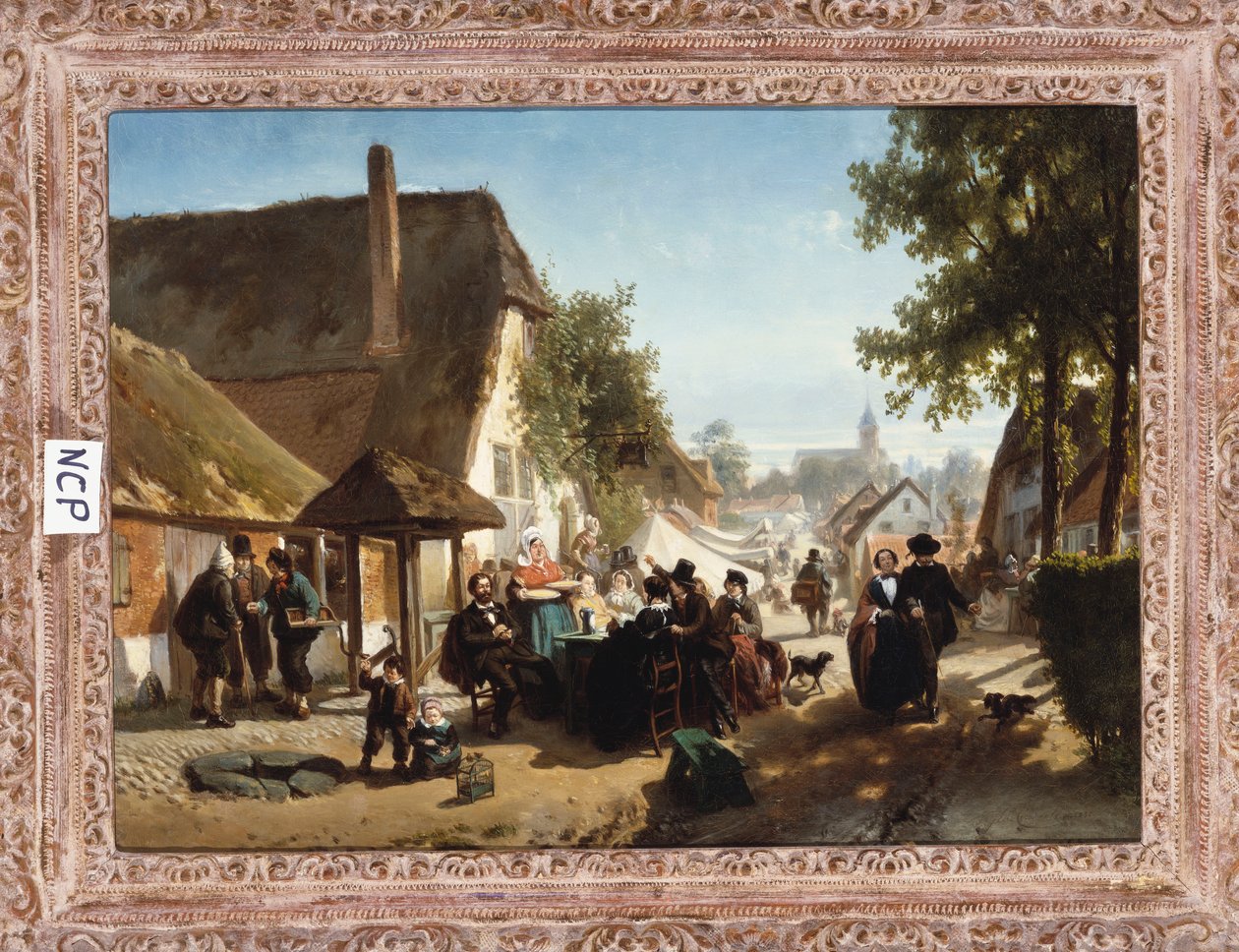 Almoço na pousada, 1886 de Florent Nicolas Crabeels