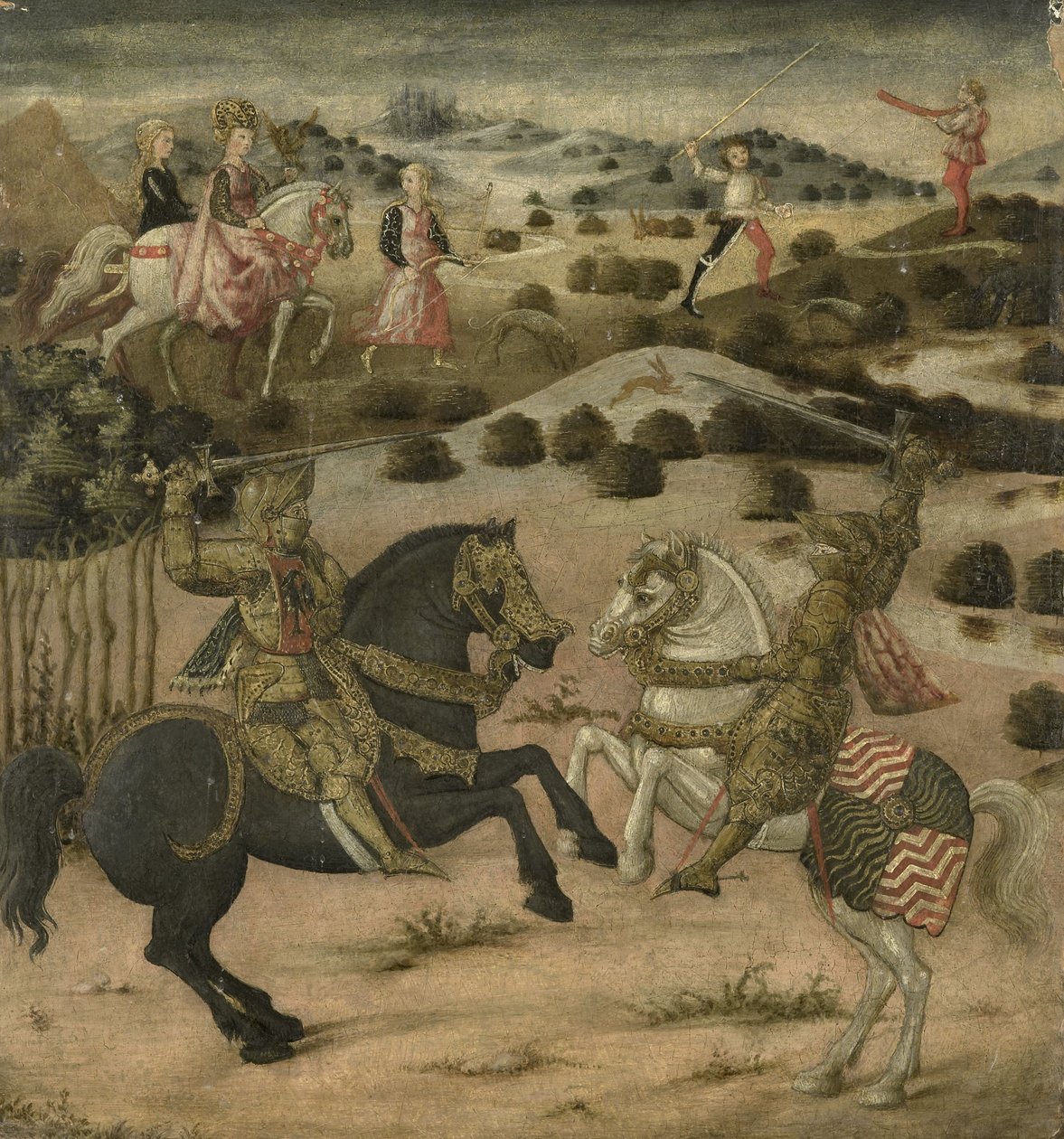 Legend of a Knight (painel final de um cassone), 1450-74 (painel) de Florentine School