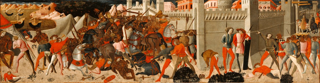 O cerco de Tróia, c.1460-80 (tempera no painel) de Florentine School