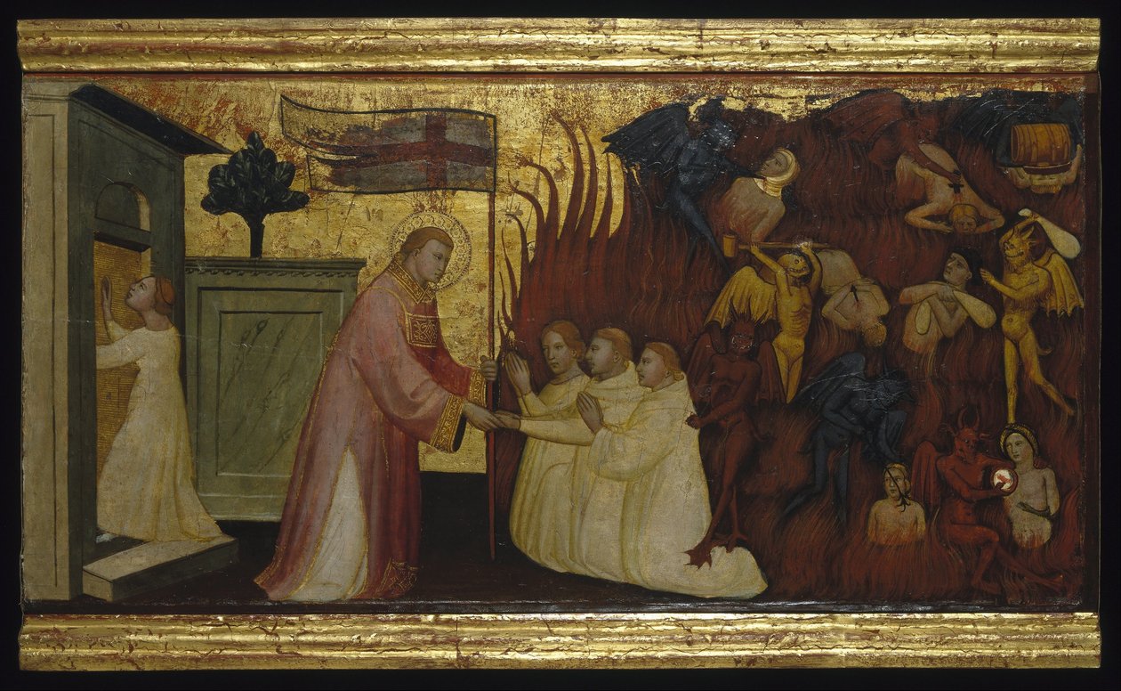 São Lourenço liberta almas do purgatório de Florentine Lorenzo di Niccolò Italian