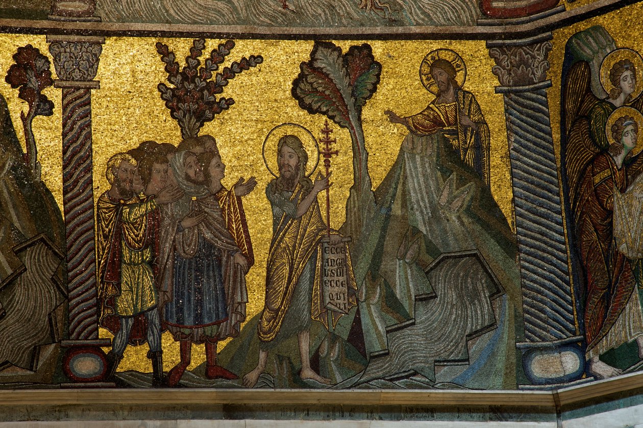 João Batista proclama Cristo (mosaico) de Florentine School