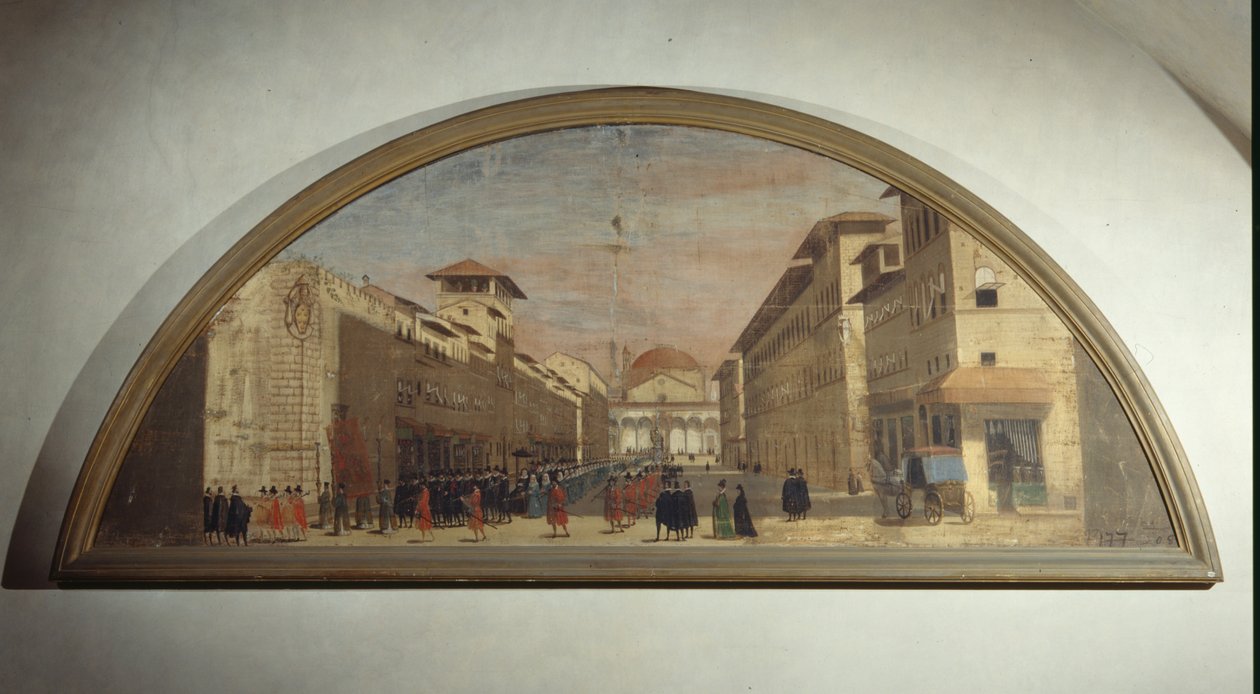 Lunette com vista da Via de Servi, Florença de Florentine School