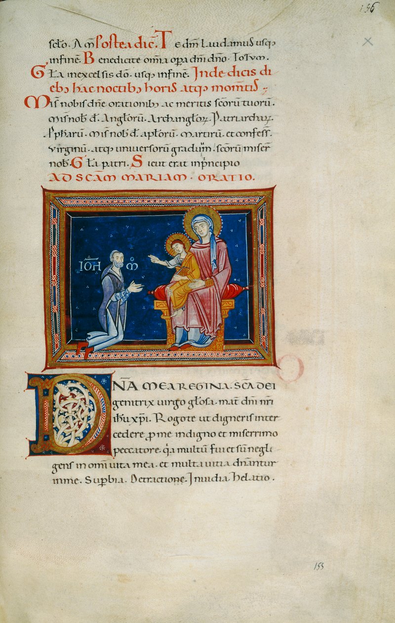 Madonna no seu trono com a Criança e doador (Cod. Plutão XVII.3, c. 155) de Florentine School