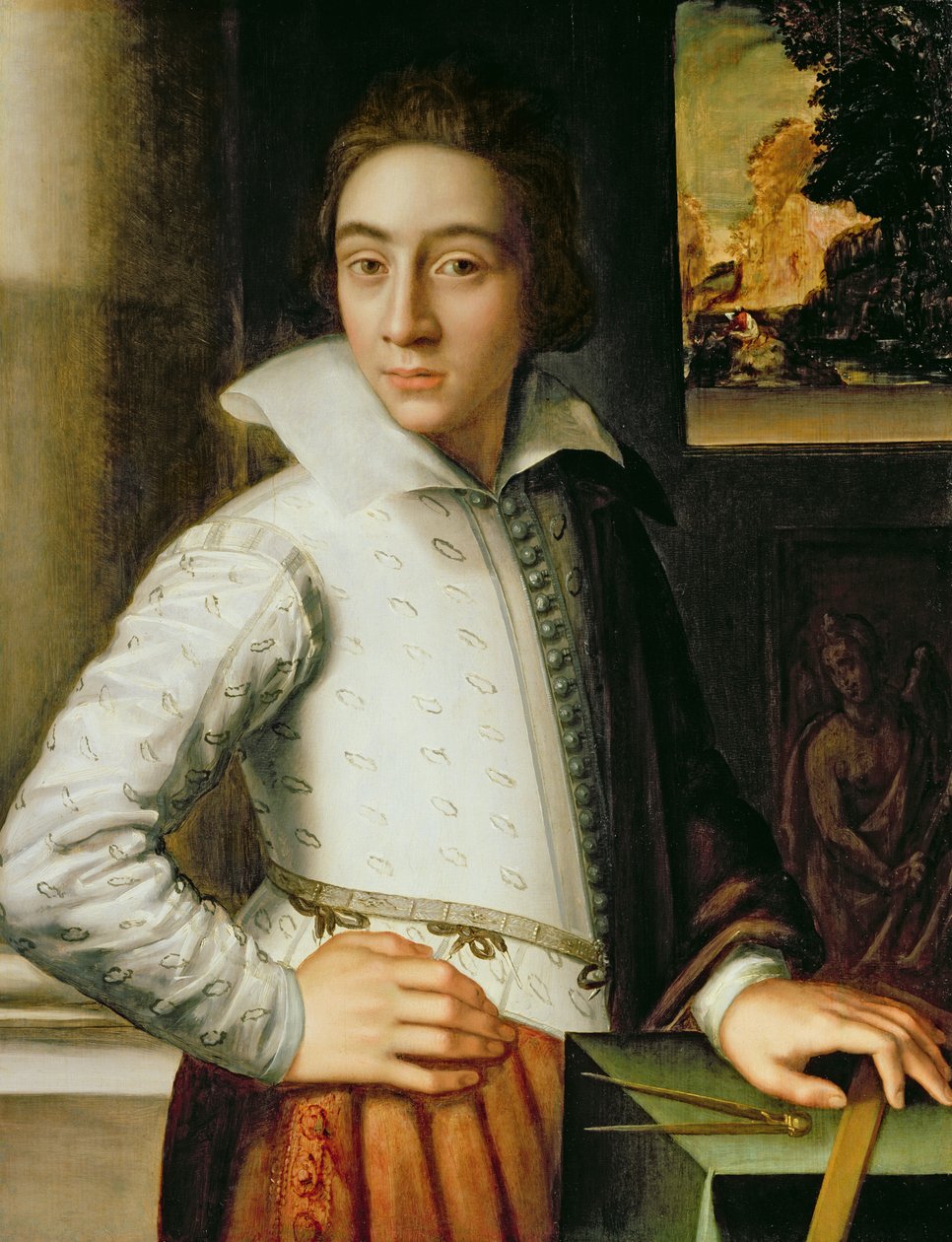 Retrato de um jovem, meados do século XVI (óleo sobre painel de carvalho) de Florentine School