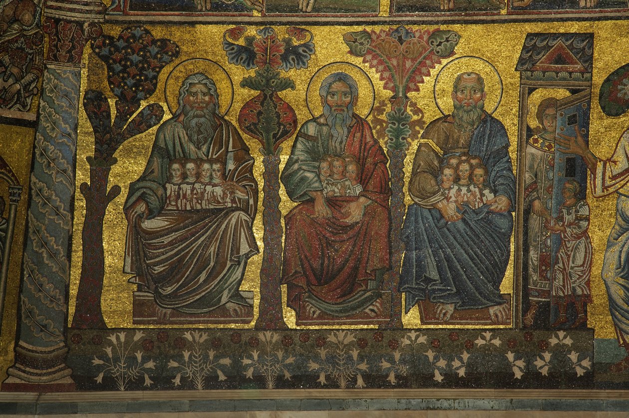 Três santos do batistério (mosaico) de Florentine School