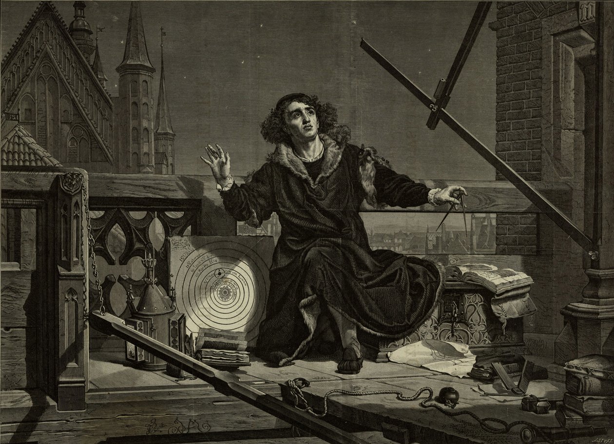 Nicolau Copérnico Depois de Jan Matejko, 1874. de Florian Stanislaw Cynk