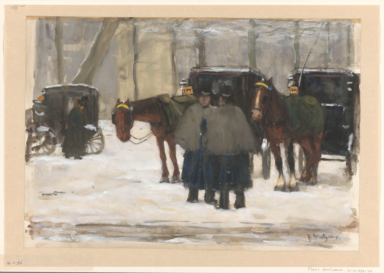 Carruagens e cocheiros na neve de Floris Arntzenius