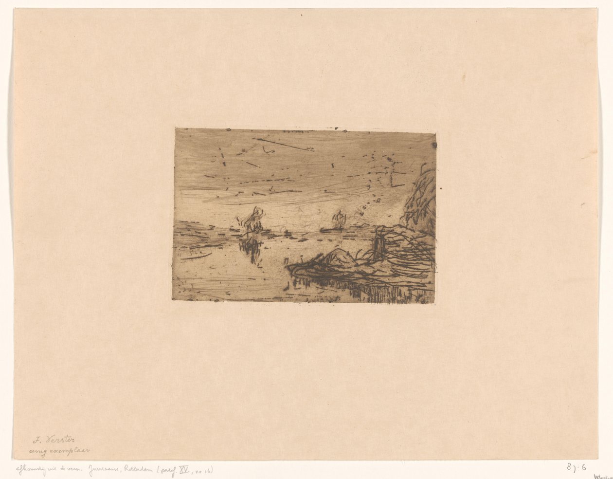 Paisagem Montes de esterco à noite (título original) de Floris Verster